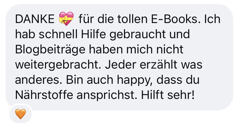 Nachricht einer Kundin &uuml;ber das Narbenpaket